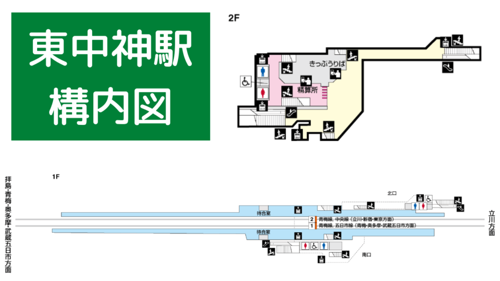 東中神駅の構内図